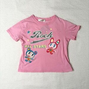 Adel One "rock all stars" pink graphic baby tee from japan